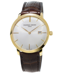 Frederique Constant Slimline  Automatic Men's Watch, 18K Gold Plated, Silver Dial, FC-306V4S5