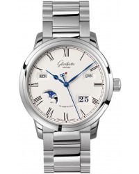 Glashutte Original Senator  Automatic Men's Watch, Stainless Steel, White Dial, 100-02-22-12-14