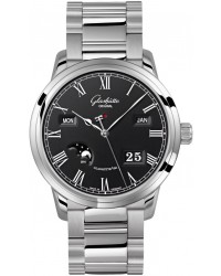 Glashutte Original Senator  Automatic Men's Watch, Stainless Steel, Black Dial, 100-02-25-12-14