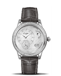 Glashutte Original PanoMatic Luna  Automatic Women's Watch, Stainless Steel, Mother Of Pearl & Diamonds Dial, 1-90-12-01-12-02