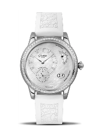 Glashutte Original PanoMatic Luna  Automatic Women's Watch, Stainless Steel, Mother Of Pearl & Diamonds Dial, 1-90-12-01-12-04
