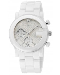 Gucci G-Chrono  Chronograph Quartz Women's Watch, Steel & Ceramic, White Dial, YA101353