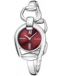 Gucci Horsebit  Quartz Women's Watch, Stainless Steel, Red Dial, YA139502