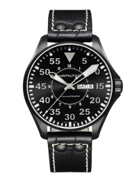 Hamilton Aviation  Automatic Men's Watch, PVD Black Steel, Black Dial, H64785835