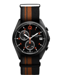 Hamilton Aviation  Chronograph Quartz Men's Watch, Stainless Steel, Black Dial, H76582933