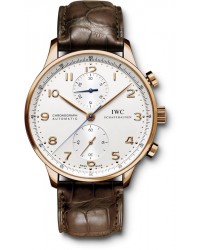 IWC Portuguese  Chronograph Automatic Men's Watch, 18K Rose Gold, White Dial, IW371480