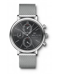 IWC Portofino  Chronograph Automatic Men's Watch, Stainless Steel, Black Dial, IW391010
