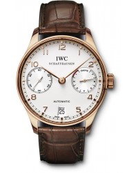 IWC Portuguese  Automatic Men's Watch, 18K Rose Gold, White Dial, IW500113
