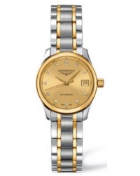 Longines Master  Automatic Women's Watch, Steel & 18K Yellow Gold, Gold Dial, L2.128.5.37.7