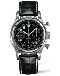 Longines Heritage  Chronograph Automatic Men's Watch, Stainless Steel, Black Dial, L2.745.4.53.4