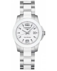 Longines Conquest  Quartz Women's Watch, Steel & 18K Rose Gold, White Dial, L3.257.4.16.6