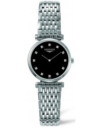 Longines La Grande Classique  Quartz Women's Watch, Stainless Steel, Black & Diamonds Dial, L4.209.4.58.6