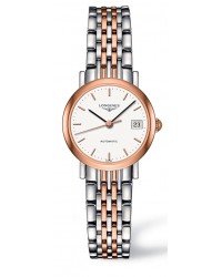 Longines Elegant  Automatic Women's Watch, Steel & 18K Rose Gold, White Dial, L4.309.5.12.7