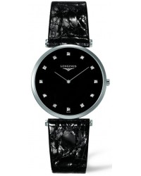 Longines La Grande Classique  Quartz Men's Watch, Stainless Steel, Black & Diamonds Dial, L4.709.4.58.2
