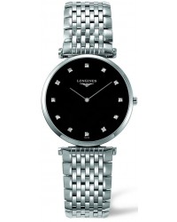 Longines La Grande Classique  Quartz Men's Watch, Stainless Steel, Black & Diamonds Dial, L4.709.4.58.6
