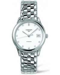 Longines Flagship  Automatic Men's Watch, Stainless Steel, White & Diamonds Dial, L4.774.4.27.6