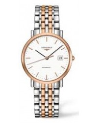 Longines Elegant  Automatic Unisex Watch, Steel & 18K Rose Gold, White Dial, L4.810.5.12.7