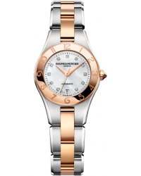 Baume & Mercier Linea  Automatic Women's Watch, 18K Rose Gold, Mother Of Pearl & Diamonds Dial, MOA10114