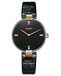 Rado Coupole  Quartz Women's Watch, Stainless Steel, Black & Diamonds Dial, R22850705