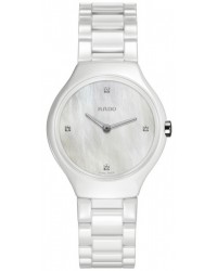 Rado True Thinline  Quartz Women's Watch, Ceramic, Mother Of Pearl & Diamonds Dial, R27958902