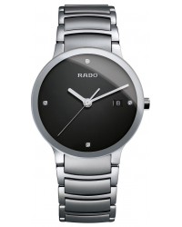 Rado Centrix  Quartz Unisex Watch, Stainless Steel, Black & Diamonds Dial, R30927713