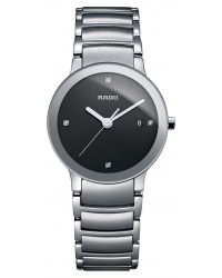 Rado Centrix  Quartz Women's Watch, Stainless Steel, Black & Diamonds Dial, R30928713