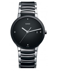 Rado Centrix  Automatic Unisex Watch, Stainless Steel, Black & Diamonds Dial, R30934712