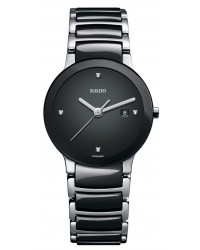 Rado Centrix  Quartz Women's Watch, Stainless Steel, Black & Diamonds Dial, R30935712