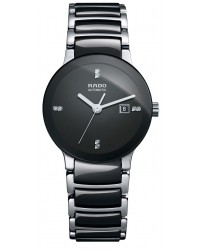 Rado Centrix  Automatic Women's Watch, Stainless Steel, Black & Diamonds Dial, R30942702