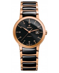 Rado Centrix  Automatic Women's Watch, 18k Rose Gold Plated, Black Dial, R30954152