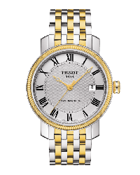 Tissot T-Classic  Automatic Men's Watch, Steel & 18K Yellow Gold, Silver Dial, T097.407.22.033.00