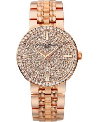 Vacheron Constantin Patrimony Traditionnelle  Quartz Women's Watch, 18K Rose Gold, Diamond Pave Dial, 25556/Q01R-9281
