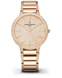 Vacheron Constantin Patrimony Contemporary  Automatic Women's Watch, 18K Rose Gold, Diamond Pave Dial, 86615/CA2R-9839