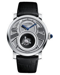 Cartier Rotonde  Mechanical Men's Watch, Platinum, Silver Dial, W1556210