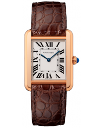 Cartier Tank Solo  Quartz Women's Watch, 18K Rose Gold, Silver Dial, W5200024
