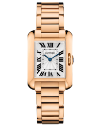 Cartier Tank Anglaise  Quartz Women's Watch, 18K Rose Gold, Silver Dial, W5310013