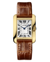 Cartier Tank Anglaise  Quartz Women's Watch, 18K Yellow Gold, Silver Dial, W5310028