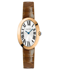 Cartier Baignoire  Quartz Women's Watch, 18K Rose Gold, Silver Dial, W8000007