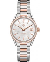 Tag Heuer Carrera  Quartz Women's Watch, Stainless Steel & Rose Gold, Mother Of Pearl Dial, WAR1353.BD0774