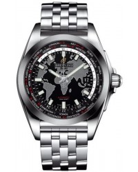 Breitling Galactic Unitime  Automatic Men's Watch, Stainless Steel, Black Dial, WB3510U4.BD94.375A