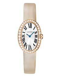 Cartier Baignoire  Quartz Women's Watch, 18K Rose Gold, Silver Dial, WB520004