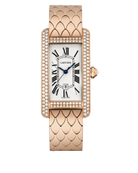 Cartier Tank Americaine  Automatic Women's Watch, 18K Rose Gold, Silver Dial, WB710010