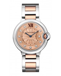 Cartier Ballon Bleu  Quartz Women's Watch, Stainless Steel, Gold Dial, WE902052