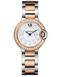 Cartier Ballon Bleu  Quartz Women's Watch, Steel & 18K Rose Gold, Silver Dial, WE902076