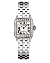 Cartier Santos Demoiselle  Quartz Women's Watch, 18K White Gold, Silver Dial, WF9003Y8