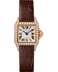 Cartier Santos Demoiselle  Quartz Women's Watch, 18K Rose Gold, Silver Dial, WF902006
