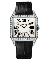 Cartier Santos Dumont  Automatic Men's Watch, 18K White Gold, Silver Dial, WH100651