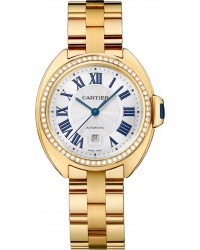 Cartier Cle De Cartier  Automatic Women's Watch, 18K Yellow Gold, Silver Dial, WJCL0004