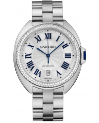 Cartier Cle De Cartier  Automatic Women's Watch, 18K White Gold, Silver Dial, WJCL0008