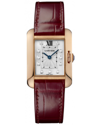 Cartier Tank Anglaise  Quartz Women's Watch, 18K Rose Gold, Silver Dial, WJTA0007